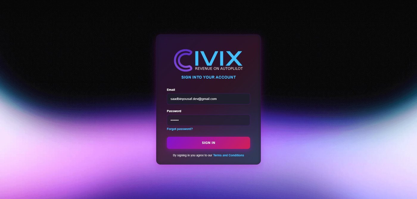 Civix CRM login portal